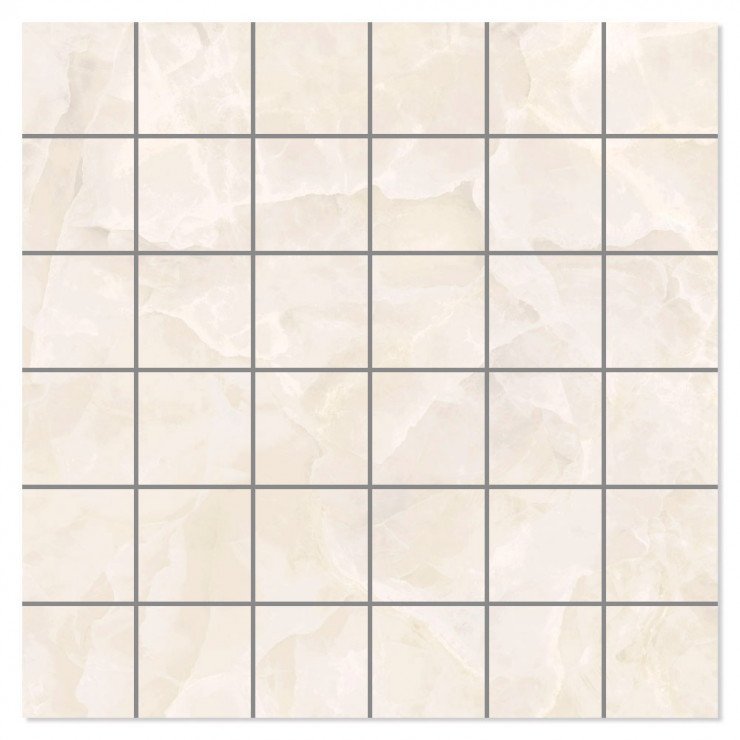 Marmor Mosaik Klinker Poyotello Beige Polerad 30x30 (5x5) cm-0
